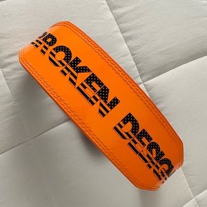 NWOT Unbroken Designs Neon Orange Patent Leather Weightbelt Lifting Belt- XS/S